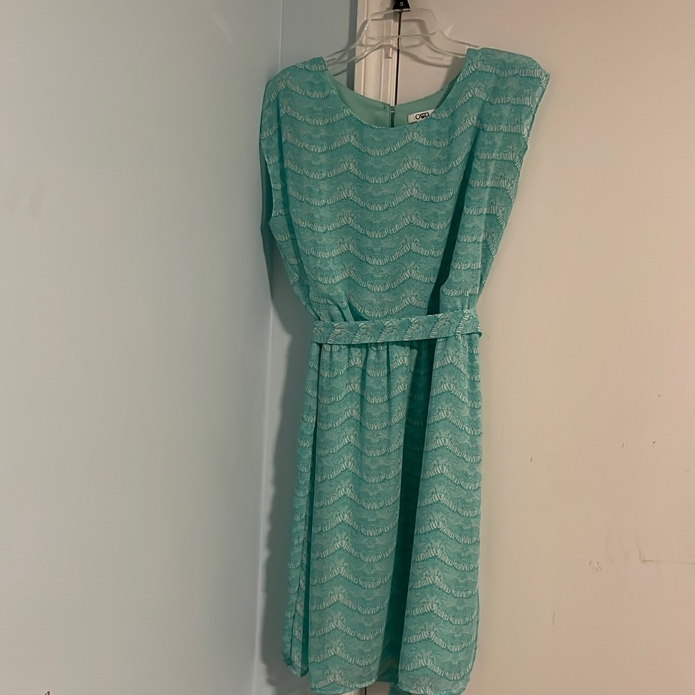 Cato Large Green Print Sleeveless Dress